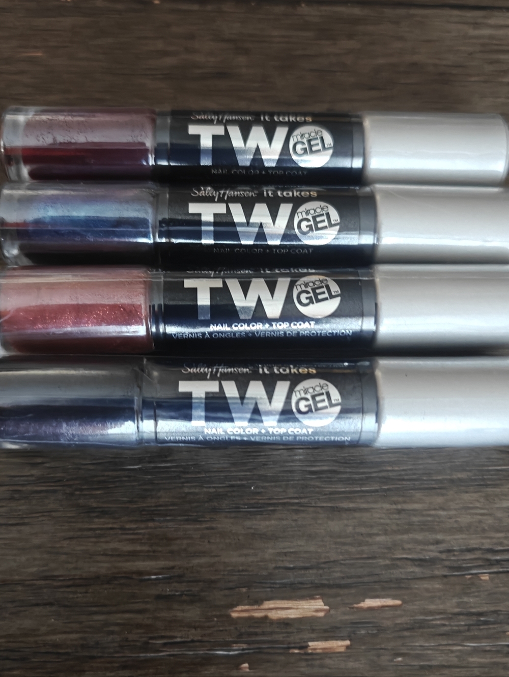 Sally Hansen It Takes Two Miracle Gel Color & Top Coat Duo 4 Colors + Top Coat
